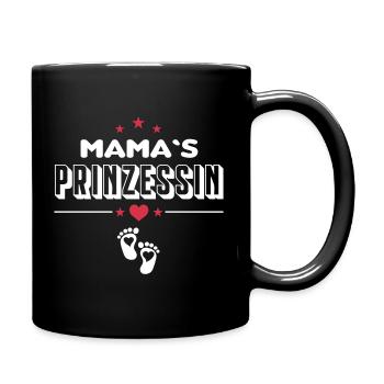 Mamas Prinzessin Königin Mama - Tasse einfarbig - Schwarz - Rechts
