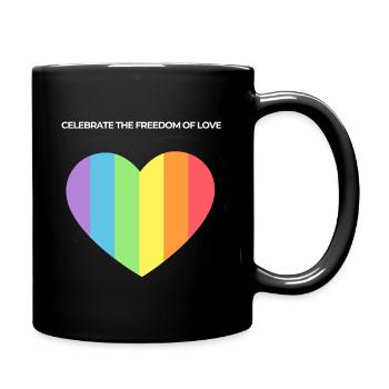 Herz der Pride: Freiheit der Liebe - Tasse einfarbig - Schwarz - Rechts