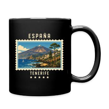 Spanien Teneriffa Vintage Reisemarke - Tasse einfarbig - Schwarz - Rechts