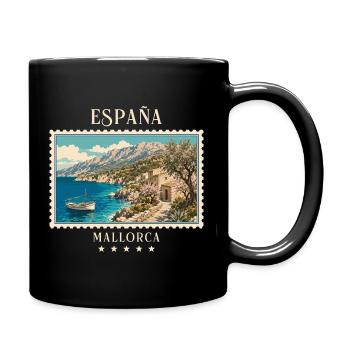 Spanien Mallorca Vintage Reisemarke - Tasse einfarbig - Schwarz - Rechts