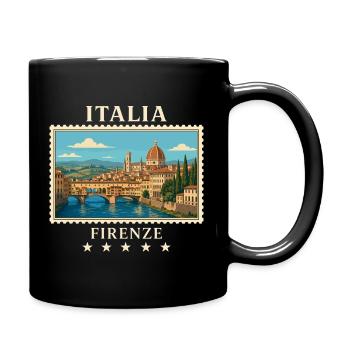 Italien Florenz Vintage Reisemarke - Tasse einfarbig - Schwarz - Rechts