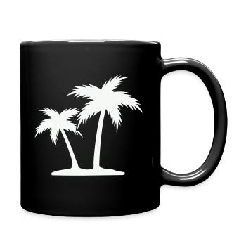Palmeninsel Silhouette - Tasse einfarbig - Schwarz - Rechts