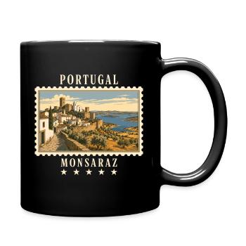Portugal Monsaraz Vintage Reisemarke - Tasse einfarbig - Schwarz - Rechts