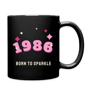 1986 Born to Sparkle Vintage 40th Birthday - Full Colour Mug - black - Right