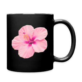 Intensiver blassrosa Hibiskus - Tasse einfarbig - Schwarz - Rechts
