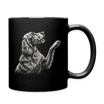 Irish Setter Raising Paw - Red Setter Dog Mom Dad - Full Colour Mug - black - Right