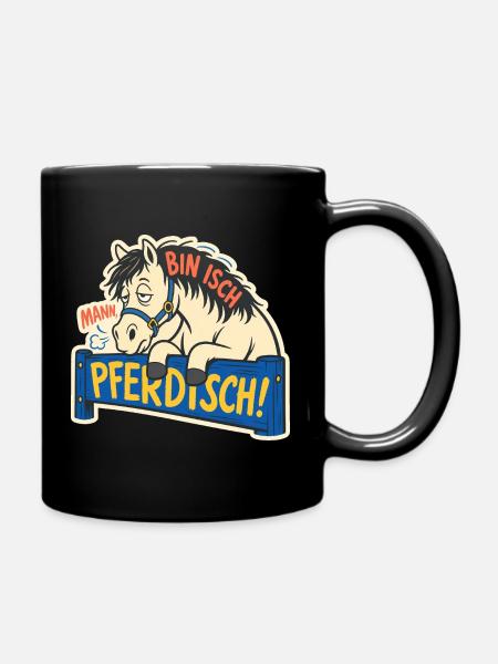 Völlich Pferdisch - Tasse einfarbig - Schwarz