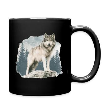 Wolf Vintage - Tasse einfarbig - Schwarz - Rechts