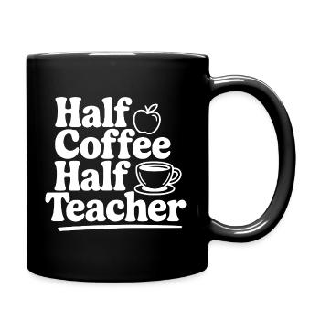 Half Coffee Half Teacher - Full Colour Mug - black - Right