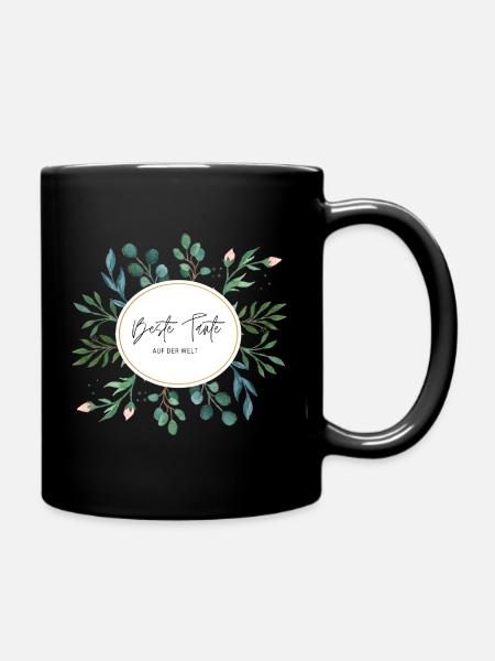 Beste Tante auf der Welt - Tasse einfarbig - Schwarz
