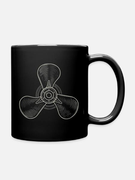 Illustration vintage d’hélice à trois pales - Mug uni - noir