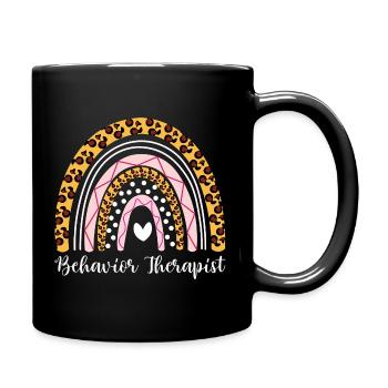 Behavioral Therapist Boho Rainbow Behavior Tech - Full Colour Mug - black - Right
