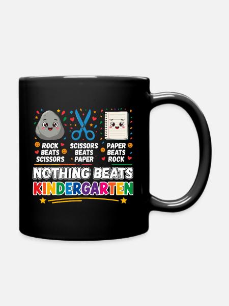  Nothing Beats Kindergarten Rock Scissors Paper - Tasse einfarbig - Schwarz