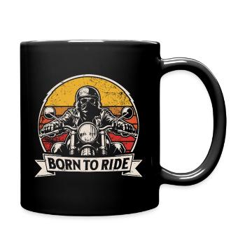 Born to Ride | Retro Motorrad | Biker Style - Tasse einfarbig - Schwarz - Rechts
