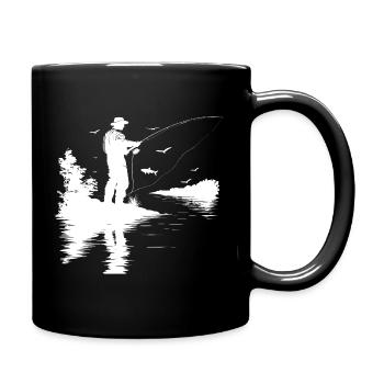 Fischer Grafik - Tasse einfarbig - Schwarz - Rechts