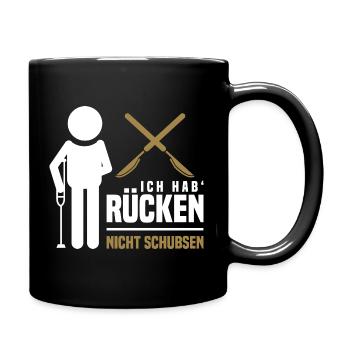 Rückenverletzung - Tasse einfarbig - Schwarz - Rechts