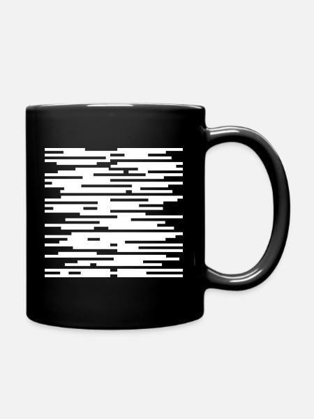 Design mit geometrischen Linien - Tasse einfarbig - Schwarz