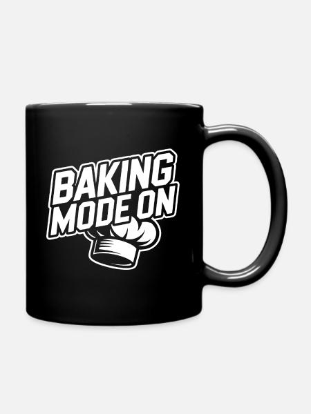 Backmodus immer an lustiger Back Spruch - Tasse einfarbig - Schwarz