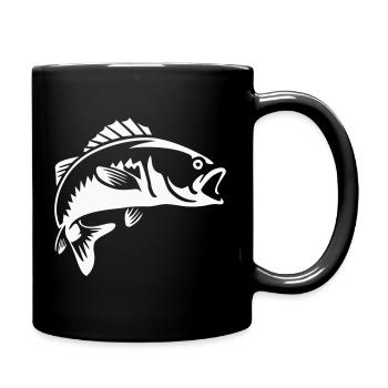 Barsch Fisch Angeln Fischer Angler - Tasse einfarbig - Schwarz - Rechts