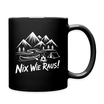 Raus in die Natur - Tasse einfarbig - Schwarz - Rechts