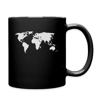 Welt T-Shirt - Tasse einfarbig - Schwarz - Rechts