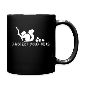Protect your nuts - Tasse einfarbig - Schwarz - Rechts