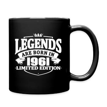 legenden sind im 1961 geboren - Tasse einfarbig - Schwarz - Rechts