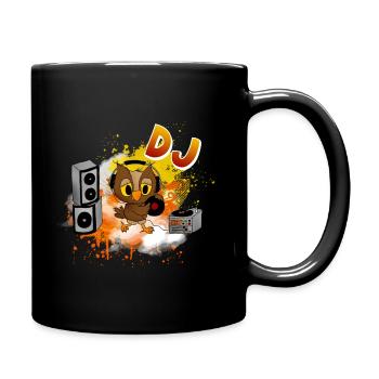 Owl DJ - Full Colour Mug - black - Right
