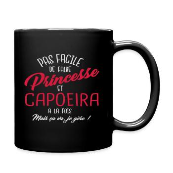 Princesse et capoeira - Mug uni - noir - Droite