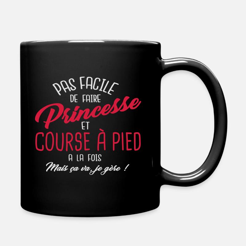 Princesse et course à pied - Mug uni - noir