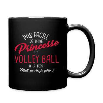 Princesse et volley ball - Mug uni - noir - Droite