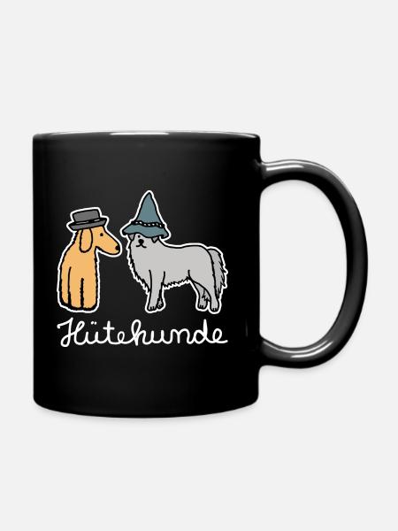 Hütehunde Hunde mit Hut Huetehund - Tasse einfarbig - Schwarz