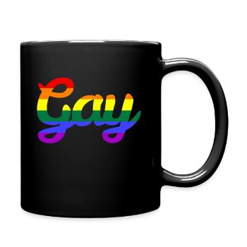 Gay - Tasse einfarbig - Schwarz - Rechts