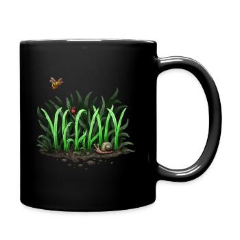 Grow Vegan - Tasse einfarbig - Schwarz - Rechts