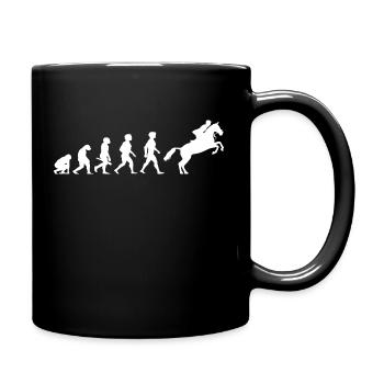 Evolution Reitsport Reiten Reiter Pferdesport - Tasse einfarbig - Schwarz - Rechts