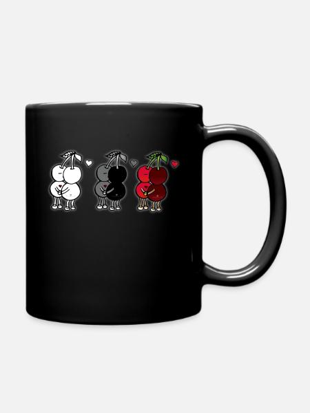 Liebende Kirschen - Tasse einfarbig - Schwarz