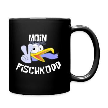 Moin Fischkopp - Tasse einfarbig - Schwarz - Rechts