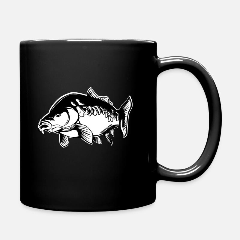 Carp Carp Angler Gift Pêche à la carpe - Mug uni - noir