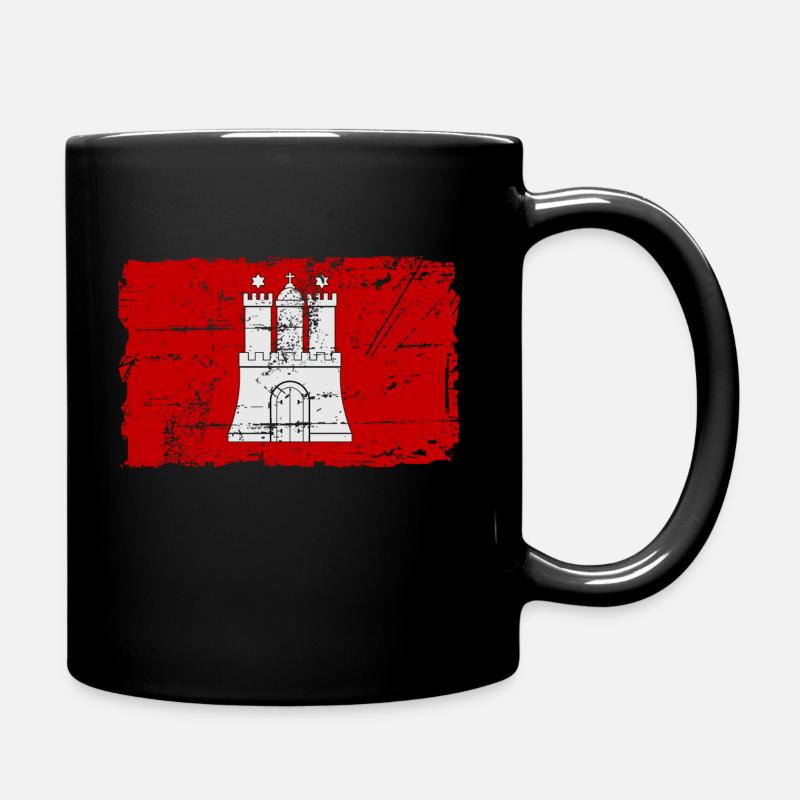 Hambourg Drapeau - Hambourg Flag - Mug uni - noir
