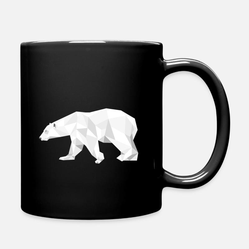 Eisbär Polygon Arktis Schnee Geschenk Winter Tier - Tasse einfarbig - Schwarz