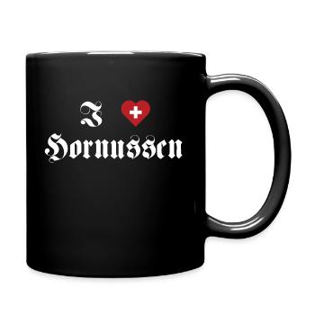 I love Hornussen Schweiz - Tasse einfarbig - Schwarz - Rechts
