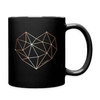Heart in diamond, diamond heart - Full Colour Mug - black - Right