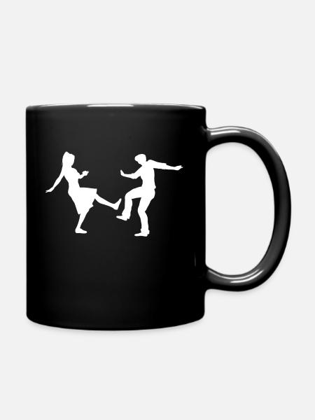 Lindy Hop Swing Dancing Gift Dance Shag Boogie - Full Colour Mug - black