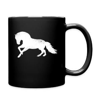 Fjordpferd Norweger Silhouette Pony Pferd Geschenk - Tasse einfarbig - Schwarz - Rechts