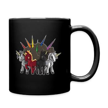 Les quatre licornes de l'apocalypse - Mug uni - noir - Droite