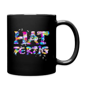Abschluss, HAT FERTIG Schule, Abi, Uni, Job, Sport - Tasse einfarbig - Schwarz - Rechts
