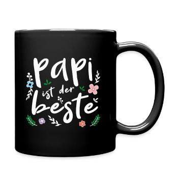 Papi ist der beste - Vatertag - Tasse einfarbig - Schwarz - Rechts