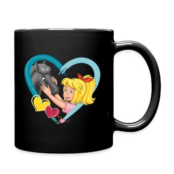 Bibi und Tina 'Bibi mit Fohlen Felix' - Tasse einfarbig - Schwarz - Rechts