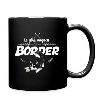 Ce modèle existe aussi avec texte blanc ou noir. - Mug uni - noir - Droite