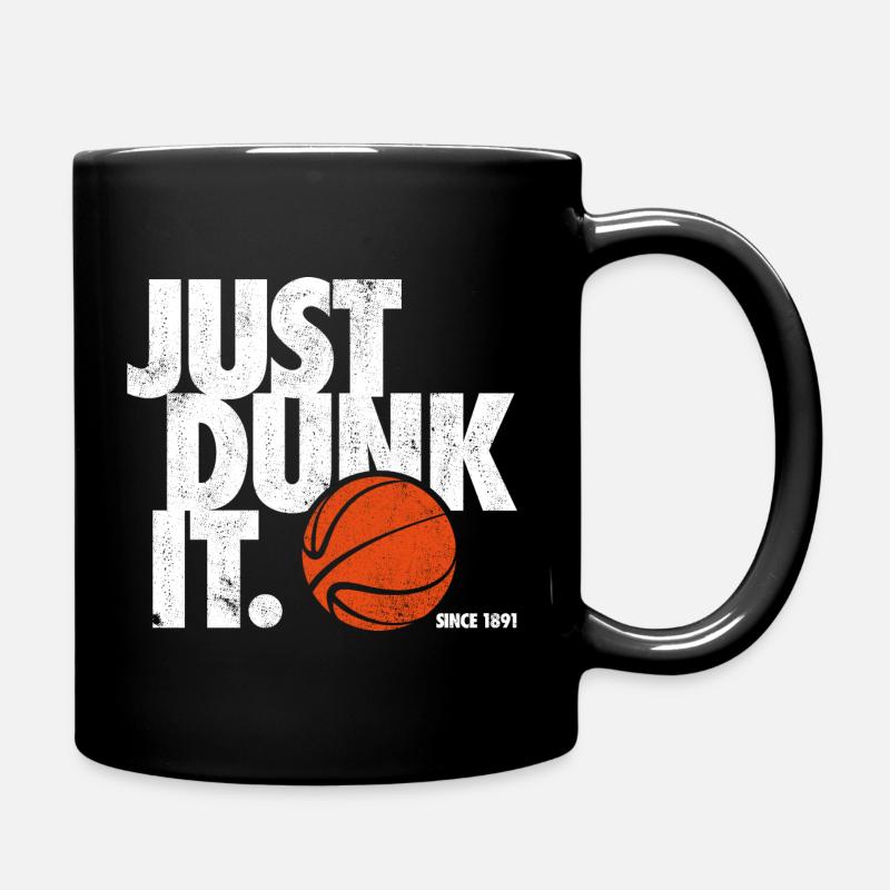 BASKETBALL SPRUCH, JUST DUNK IT USED LOOK - Tasse einfarbig - Schwarz